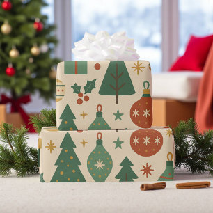 Retro Holiday Mid Centrum Modernes Geschenkpapier