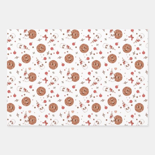 Retro Holiday Milk & Christmas Cookies Geschenkpapier Set (Vorderseite 3)