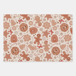 Retro Holiday Milk & Christmas Cookies Geschenkpapier Set