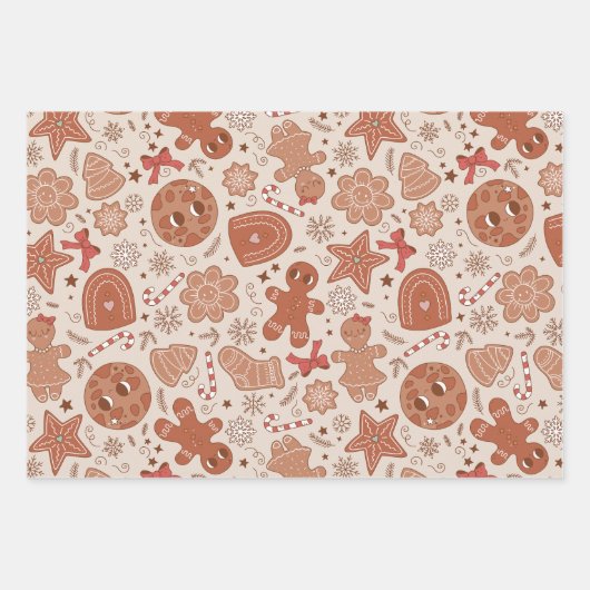 Retro Holiday Milk & Christmas Cookies Geschenkpapier Set (Vorderseite)