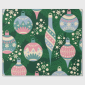 Retro Holiday Ornament Wrapping Paper Geschenkpapier (Flach)