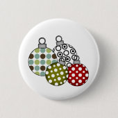 Retro Holiday Ornaments Button (Vorderseite)