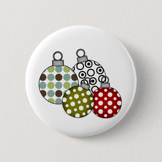 Retro Holiday Ornaments Button (Vorderseite)