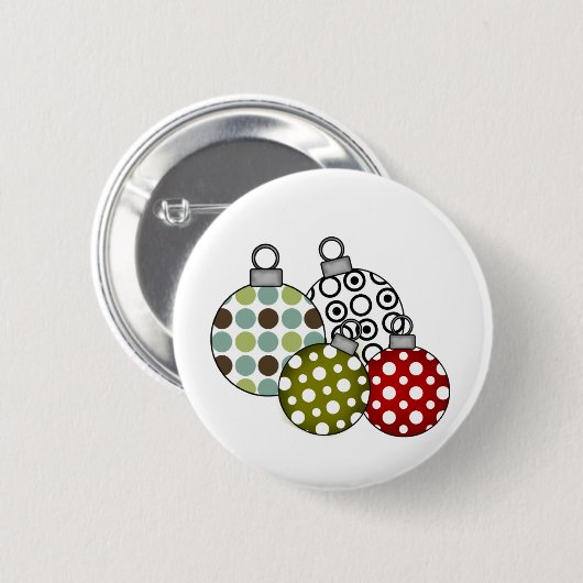 Retro Holiday Ornaments Button (Vorne & Hinten)