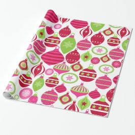 Retro Holiday Ornaments Weihnachtsmuster Geschenkpapier