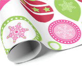 Retro Holiday Ornaments Weihnachtsmuster Geschenkpapier (Rolleneckpunkt)