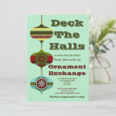 Retro Holiday | Party zum Austausch von Weihnachts Einladung (Stehend Vorderseite)