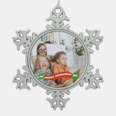 Retro Holiday Personalisiertes Foto Ornament (Vorderseite)