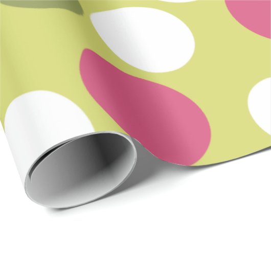 Retro Holiday Pink Limones Weihnachtswrapping Papi Geschenkpapier (Rolleneckpunkt)