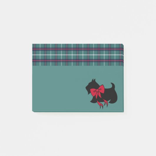 Retro Holiday Scottish Terrier Post IT Notes Post-it Klebezettel (Vorderseite)