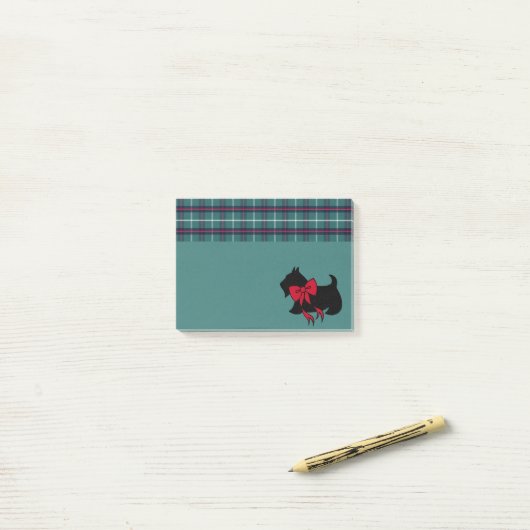 Retro Holiday Scottish Terrier Post IT Notes Post-it Klebezettel (Auf Schreibtisch)
