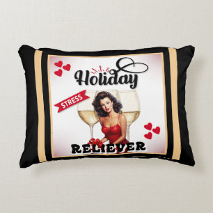 Retro Holiday Stress Reliever Pinup Dekokissen