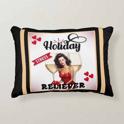 Retro Holiday Stress Reliever Pinup Dekokissen (Vorderseite)