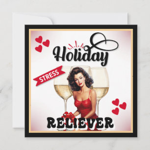 Retro Holiday Stress Reliever Pinup Feiertagskarte