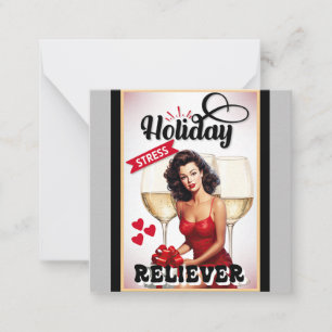 Retro Holiday Stress Reliever Pinup Mitteilungskarte