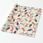 Retro Holiday String Lights Muster Geschenkpapier (Ungerollt)