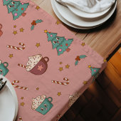 Retro Holiday Table Funky Pastel Christmas Style Großer Tischläufer