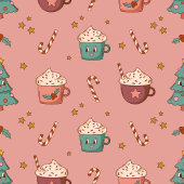 Retro Holiday Tablecloth Funky Pastel Christmas Badhandtuch Set