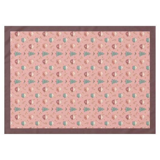 Retro Holiday Tablecloth Funky Pastel Christmas Tischdecke (Vorderseite (Horizontal))