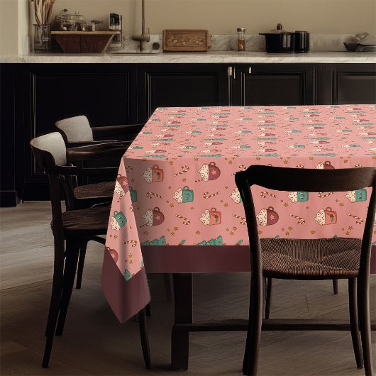 Retro Holiday Tablecloth Funky Pastel Christmas Tischdecke