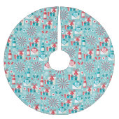 Retro Holiday Tree Skirt, gebürstetes Polyester Polyester Weihnachtsbaumdecke (Vorderseite)