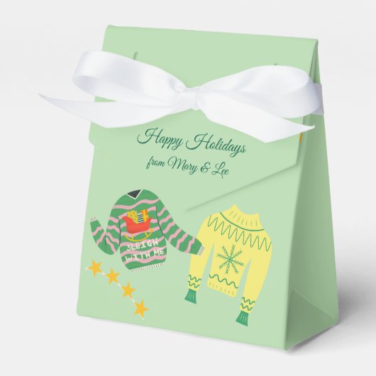 Retro Holiday Ugly Sweater Christmas Gastgeschenk Geschenkschachtel (Vorderseite)