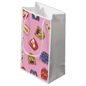 Retro Holiday Ugly Sweater Christmas Party Kleine Geschenktüte (Rückseite Schrägansicht)