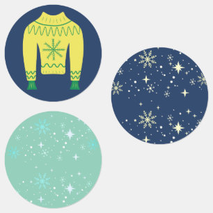 Retro Holiday Ugly Sweater Christmas Party Sticker