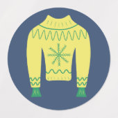 Retro Holiday Ugly Sweater Christmas Party Sticker (Design 1)