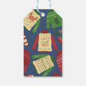 Retro Holiday Ugly Weihnachts Sweater Geschenktast Geschenkanhänger (Rückseite)