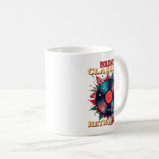 Retro Holiday Vinyl Magic Kaffeetasse (VorderseiteRechts)