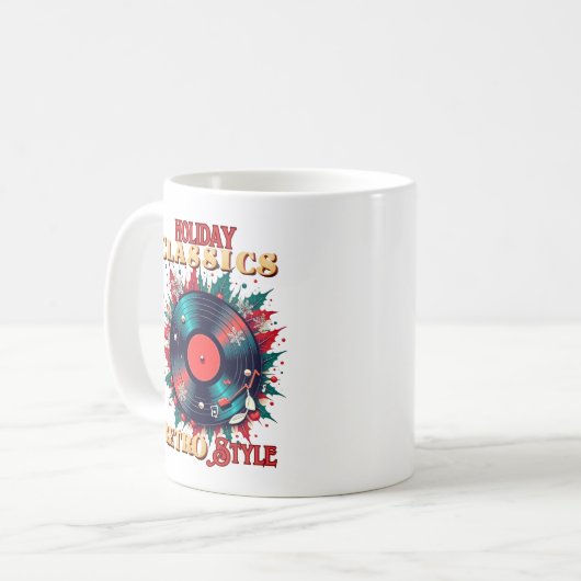 Retro Holiday Vinyl Magic Kaffeetasse (Vorderseite Links)
