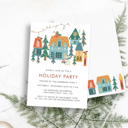 Retro Holiday Weihnachten Party Einladung