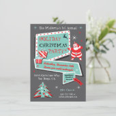 Retro Holiday Weihnachten Party Einladungen (Stehend Vorderseite)