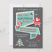 Retro Holiday Weihnachten Party Einladungen (Vorderseite)