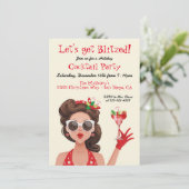 Retro Holiday Weihnachtscocktail Party Einladungen (Stehend Vorderseite)