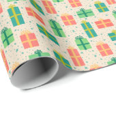 Retro Holiday Weihnachtsgeschenke Geschenkpapier (Rolleneckpunkt)