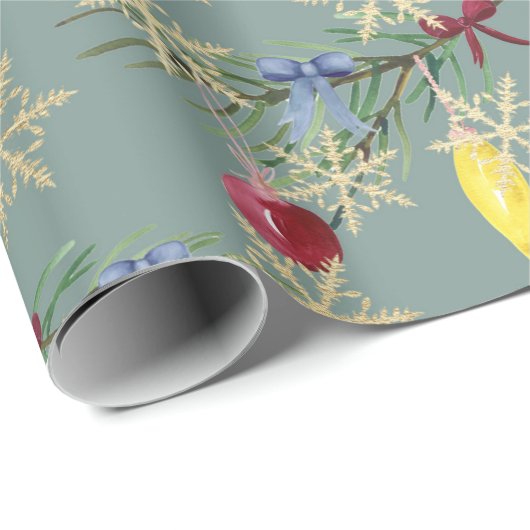 Retro Holiday Weihnachtswrapping Paper Geschenkpapier (Rolleneckpunkt)