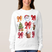 Retro Holidays Coquette Bow Weihnachten Weihnachte Sweatshirt (Vorderseite)