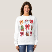 Retro Holidays Coquette Bow Weihnachten Weihnachte Sweatshirt (Vorne ganz)