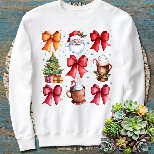 Retro Holidays Coquette Bow Weihnachten Weihnachte Sweatshirt