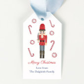 Retro Holidays Red Nutcracker Candy Canes Streifen Geschenkanhänger