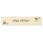 Retro Holly Berries und Evergreen Kurzer Tischläufer (Horizontal)