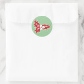 Retro Holly Blätter und Berries Holiday Stickers (Tasche)
