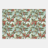 Retro Holly Christmas Geschenkpapier Set (Vorderseite 2)