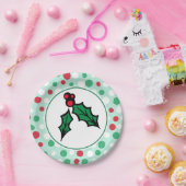 Retro Holly Christmas Party Paper Tellers Pappteller (Party)