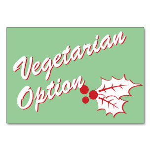 Retro Holly Holiday Custom Buffet Card Tischnummer