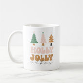 Retro Holly Jolly Vibes Weihnachtsfeier Tasse (Links)