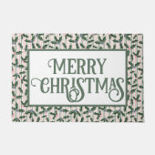 Retro Holly Merry Christmas Fußmatte (Vorderseite)