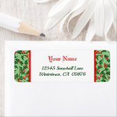 Retro Holly mit Red Berries auf Green Editable (Insitu)